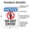 Signmission Do Not Enter Sign, Vinyl Decal, 3.5in W x 5in L, 2PK OS-2PACK-NS-D-35-V-11219 - alternate 5